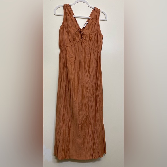 Frame Denim Rust Sleeveless Midi Dress - Picture 2 of 5